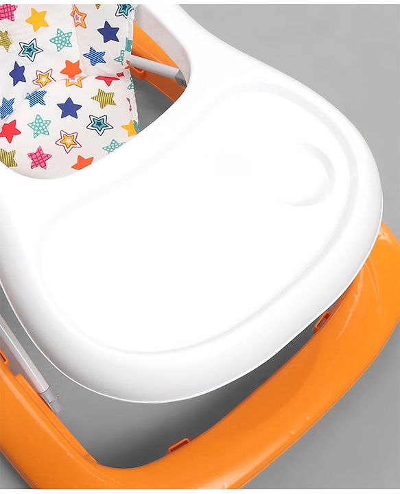 Babyhug Baby Walker with Parental Handle and Musical Toy Tray - Blue