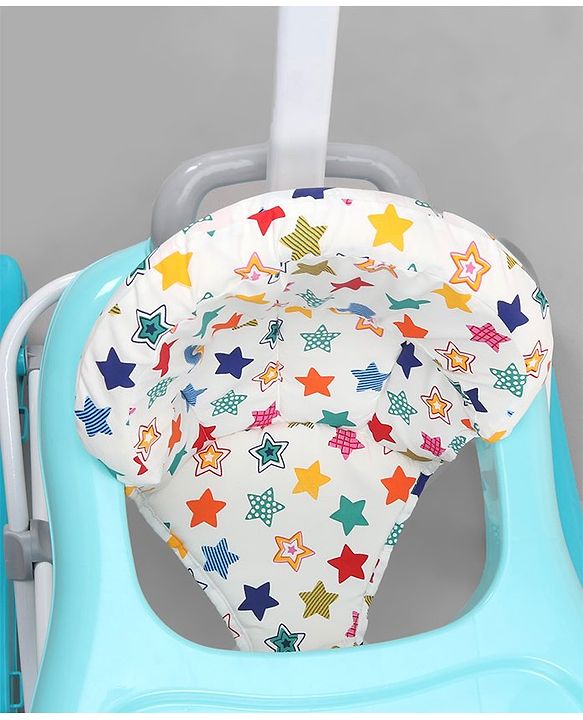 Babyhug Baby Walker with Parental Handle and Musical Toy Tray - Blue