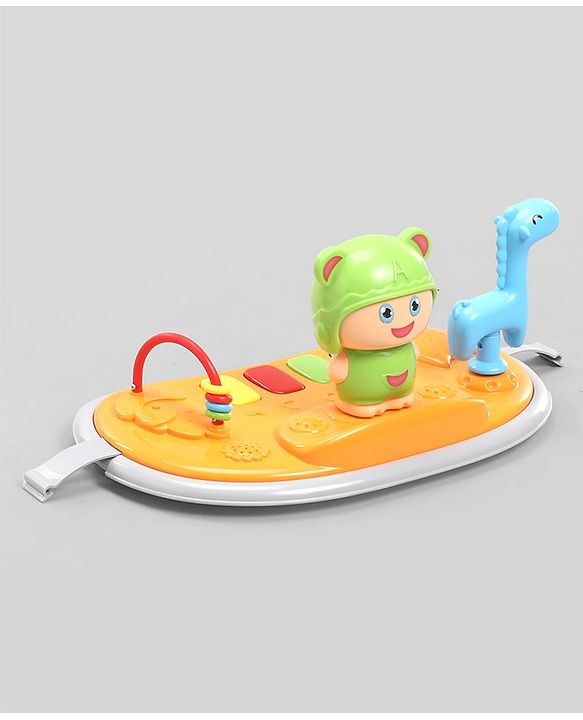 Babyhug Baby Walker with Parental Handle and Musical Toy Tray - Blue