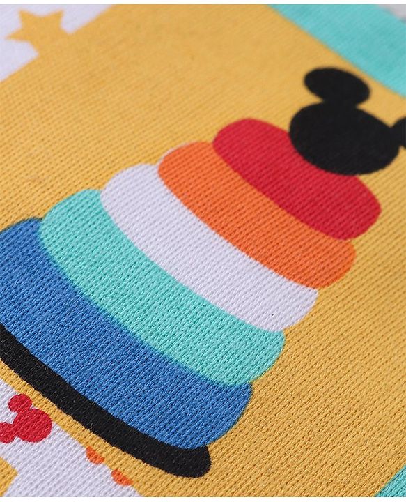 Babyhug Cotton Knit Half Sleeves Striped T-Shirt & Shorts Set With Text Print & Lion Patch - Multicolor