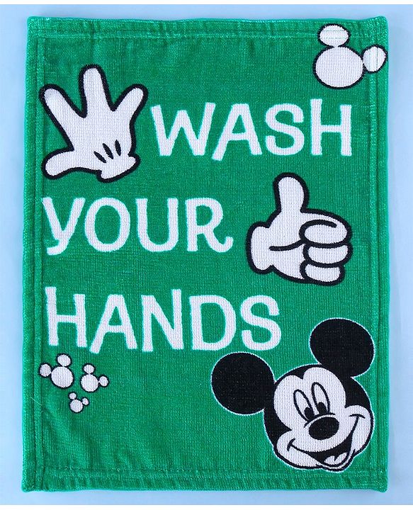 Babyhug Disney Terry Cotton Face Towel Mickey Mouse Print Pack of 2 - Multicolor