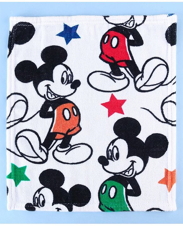 Babyhug Disney Terry Cotton Face Towel Mickey Mouse Print Pack of 2 - Multicolor