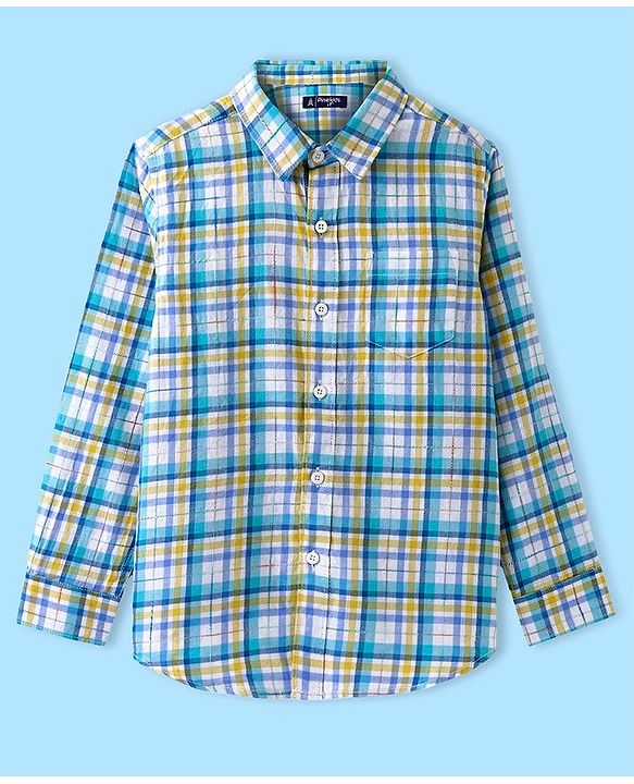 Pine Kids Cotton Woven Full Sleeves Check Shirt with Inner T-Shirt - Multicolour