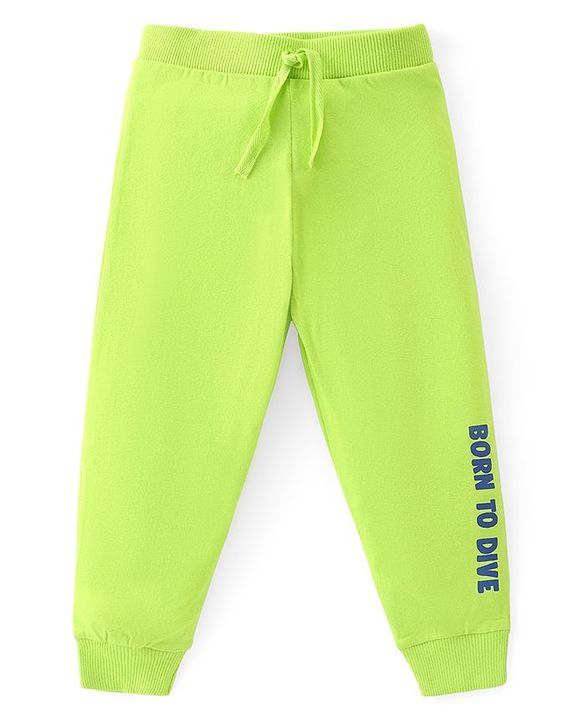 Babyhug Cotton Knit Full Length Lounge Pants with Camouflage & Text Print Pack of 2 - Multicolour