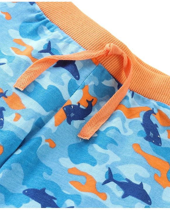 Babyhug Cotton Knit Full Length Lounge Pants with Camouflage & Text Print Pack of 2 - Multicolour