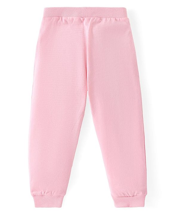 Babyhug Cotton Knit Full Length Lounge Pants Polka Dots & Floral Print with Bow Detailing Pack of 3 - Pink & Blue