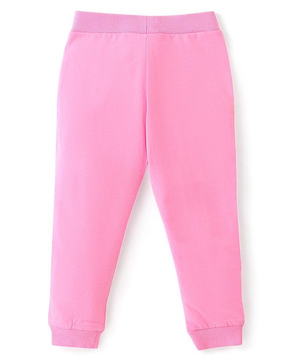 Babyhug Cotton Knit Full Length Lounge Pants Polka Dots & Hearts Printed with Bow Applique Pack of 3 - Multicolour