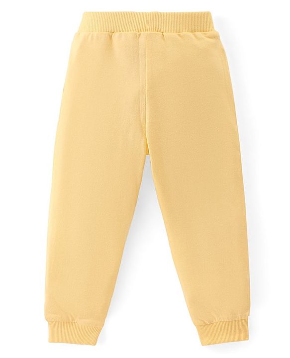 Babyhug Cotton Knit Full  Length Lounge Pants Star Print with Bow Applique Pack of 3 - Multicolour