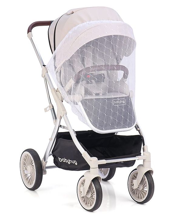 Babyhug Premium Stroller with Reversible Seat and Aluminium Frame - Grey