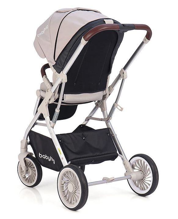 Babyhug Premium Stroller with Reversible Seat and Aluminium Frame - Grey