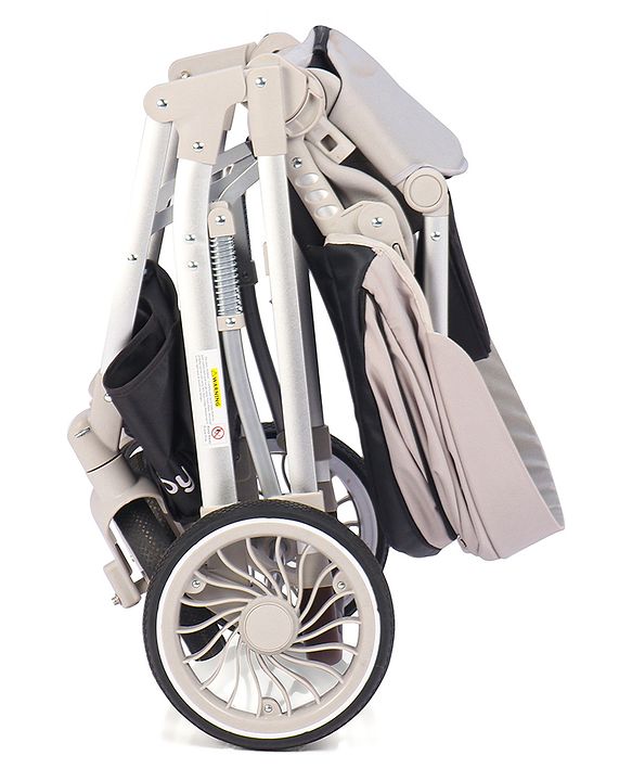 Babyhug Premium Stroller with Reversible Seat and Aluminium Frame - Grey