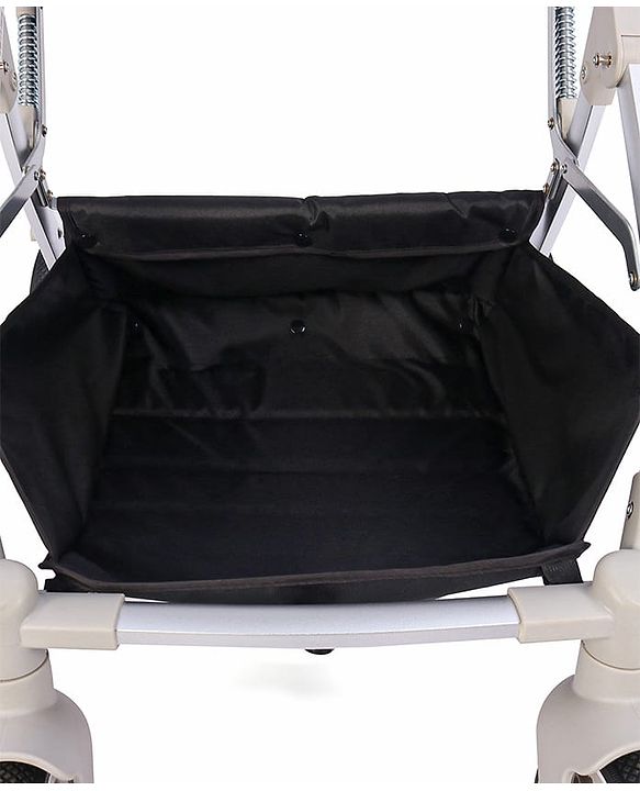 Babyhug Premium Stroller with Reversible Seat and Aluminium Frame - Grey