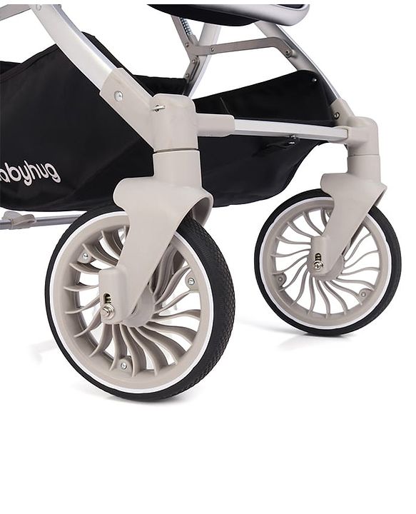 Babyhug Premium Stroller with Reversible Seat and Aluminium Frame - Grey