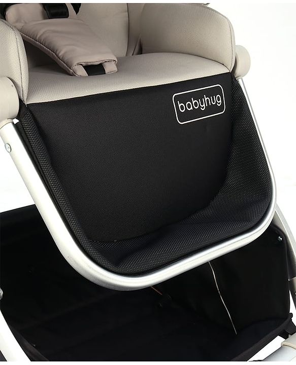 Babyhug Premium Stroller with Reversible Seat and Aluminium Frame - Grey