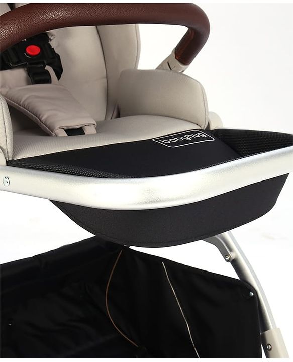 Babyhug Premium Stroller with Reversible Seat and Aluminium Frame - Grey