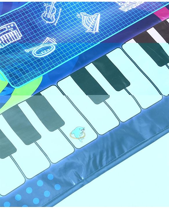 Babyhug 9-in-1 Musical Playmat with Piano, Drum & AUX Support|Sensory & Auditory Stimulation|24 Keys, 8 Instruments, 10 Demos|Easy-to-Clean, Gift-Ready|3+ Years|BIS Certified|L*B: 90x70 cm