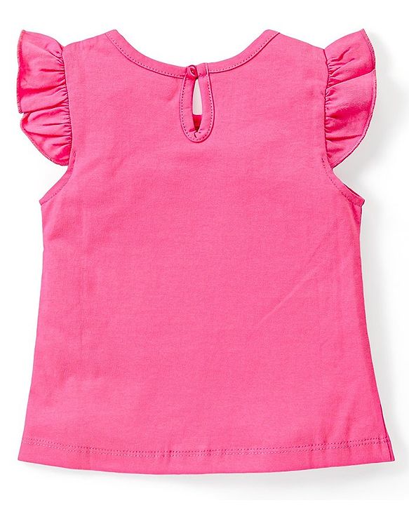 Babyhug Cotton Flutter Sleeves Night Suit With Unicorn And Floral  Print - Pink