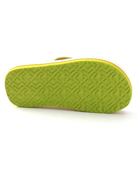 Pine Kids Slip On Flip Flops with Text Print - Navy Blue & Lime