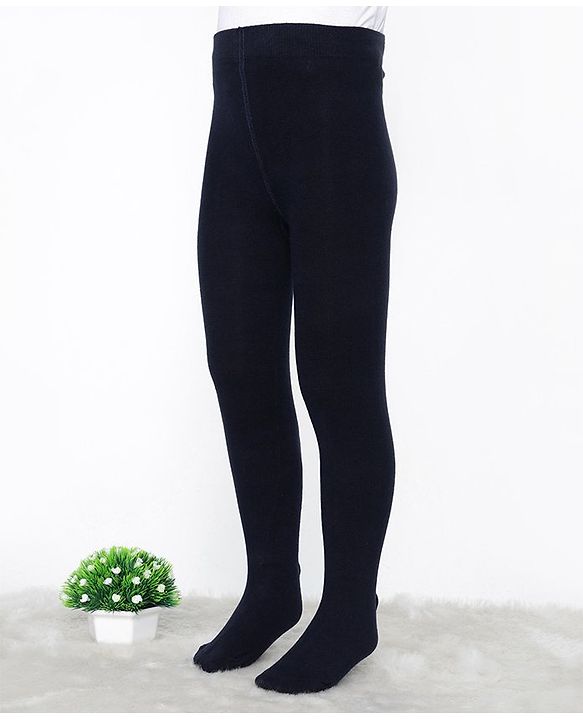 Pine Kids Cotton Knit Silvadur Antimicrobial Footed Tights - Black