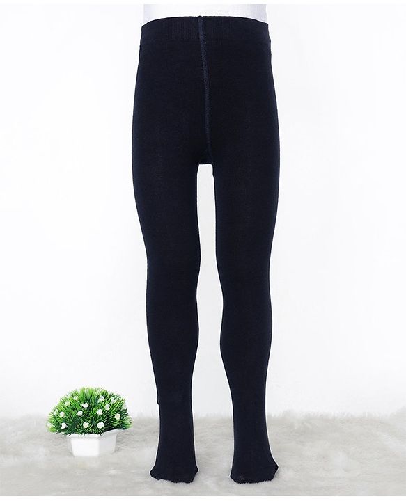 Pine Kids Cotton Knit Silvadur Antimicrobial Footed Tights - Black