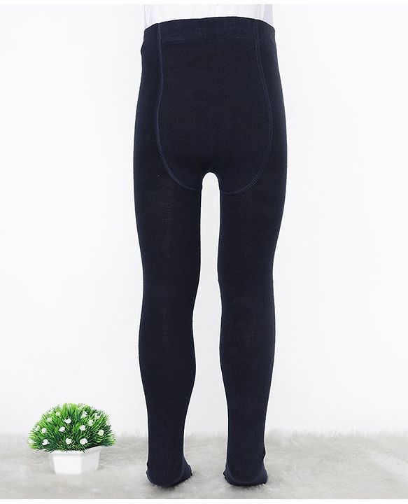 Pine Kids Cotton Knit Silvadur Antimicrobial Footed Tights - Black