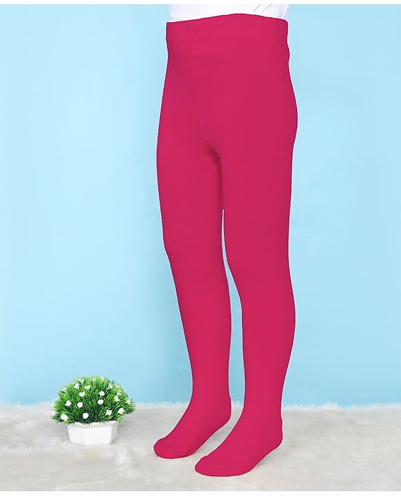 Pine Kids Knit Solid Footed Tights - Dark Pink