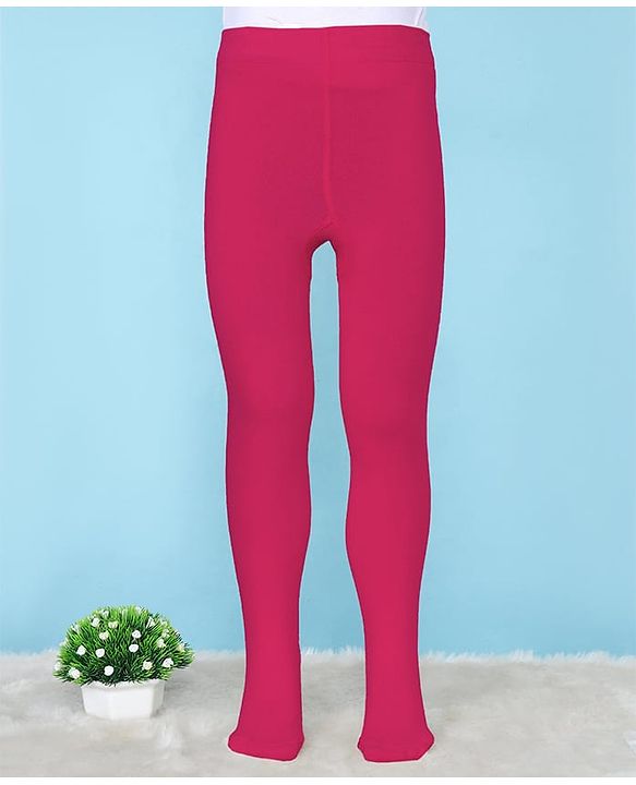 Pine Kids Knit Solid Footed Tights - Dark Pink