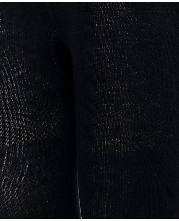 Pine Kids Knitted Full Length Tights With Solid Colour - Black