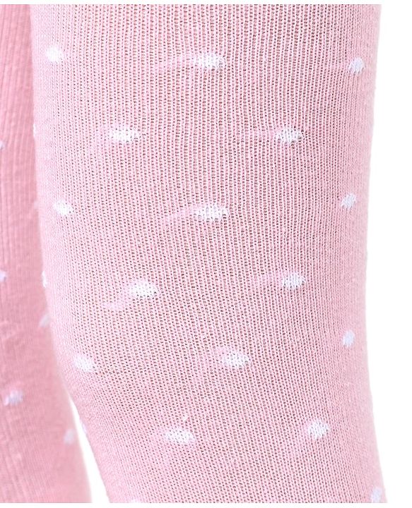 Pine Kids Cotton Knit Anti Microbial Footed Tights Polka Dots - Light Pink