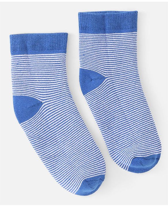 Pine Kids Knitted Silvadur Antimicrobial Ankle Length Striped Socks - Pack of 3 ( Color May Vary )