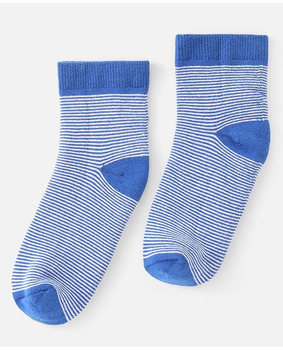 Pine Kids Knitted Silvadur Antimicrobial Ankle Length Striped Socks - Pack of 3 ( Color May Vary )