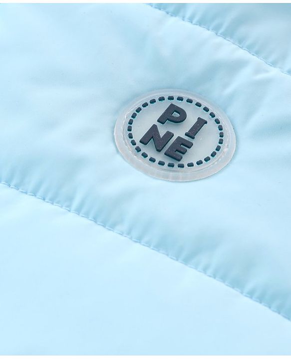 Pine Kids Full Sleeves Quilted Hooded Jacket with Solid Colour -Sky Blue