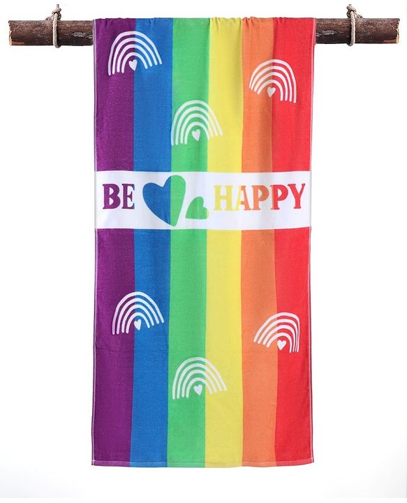 Pine Kids Terry Woven Towel & Wrapper Text Print L 60 x B 120 cm - Multicolor