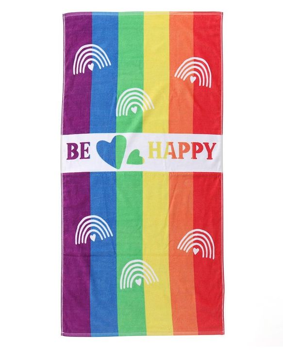 Pine Kids Terry Woven Towel & Wrapper Text Print L 60 x B 120 cm - Multicolor