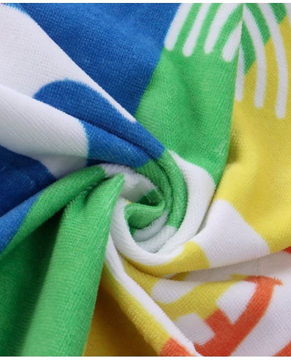 Pine Kids Terry Woven Towel & Wrapper Text Print L 60 x B 120 cm - Multicolor