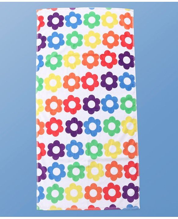 Pine Kids Terry Woven Towel & Wrapper Floral Print L 60 x B 120 cm - Multicolor