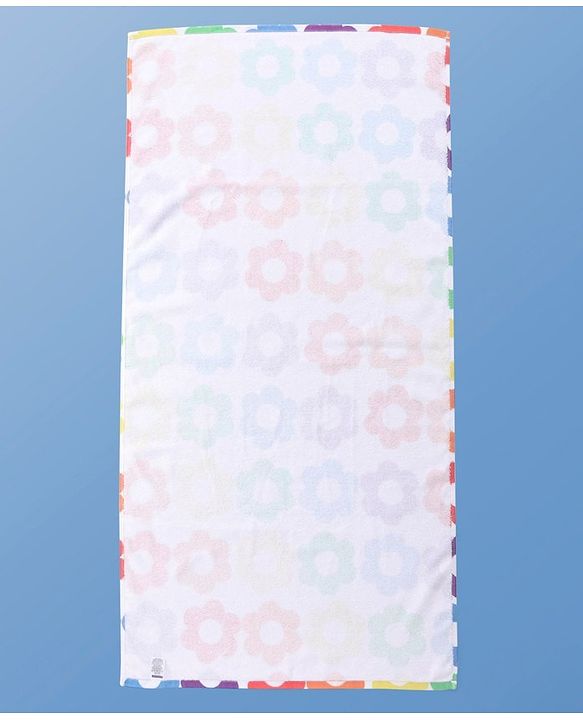 Pine Kids Terry Woven Towel & Wrapper Floral Print L 60 x B 120 cm - Multicolor