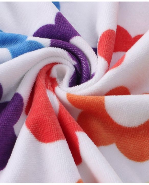 Pine Kids Terry Woven Towel & Wrapper Floral Print L 60 x B 120 cm - Multicolor