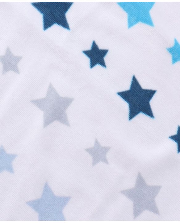 Pine Kids Terry Woven Towel & Wrapper Star Print L 60 x B 120 cm - White