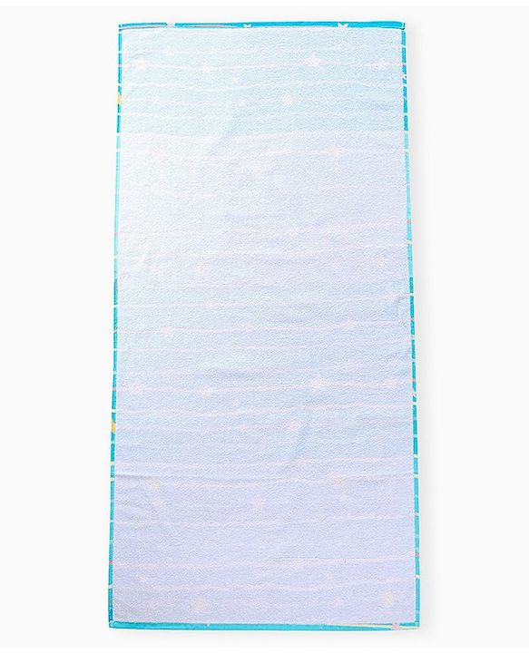Pine Kids Terry Woven Towel & Wrapper Star Print L 120 x B 60 cm - Blue