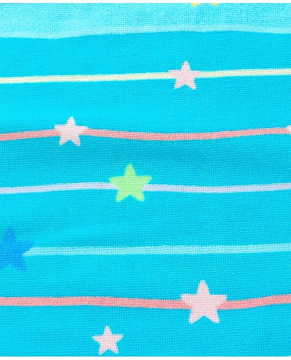 Pine Kids Terry Woven Towel & Wrapper Star Print L 120 x B 60 cm - Blue
