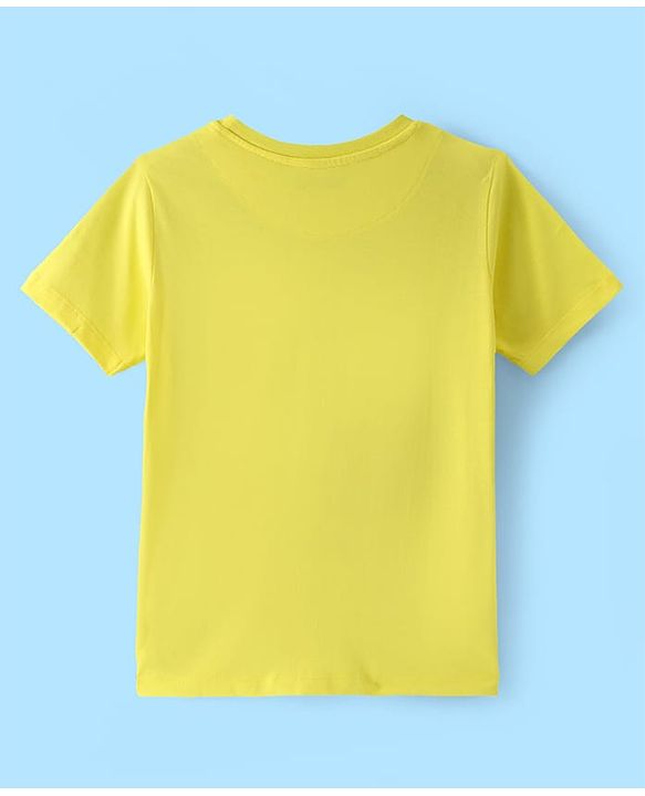 Pine Kids Cotton Knit Half Sleeves T-Shirt with Graphics - Yellow