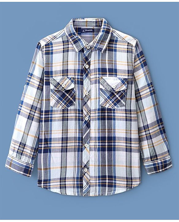 Pine Kids Cotton Woven Full Sleeves Checks Shirt- Multicolor