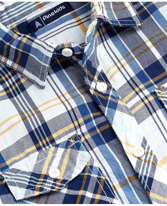Pine Kids Cotton Woven Full Sleeves Checks Shirt- Multicolor