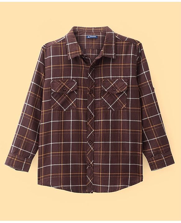 Pine Kids Cotton Woven Full Sleeves Checks Shirt- Multicolor
