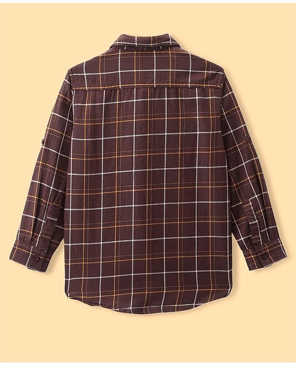 Pine Kids Cotton Woven Full Sleeves Checks Shirt- Multicolor