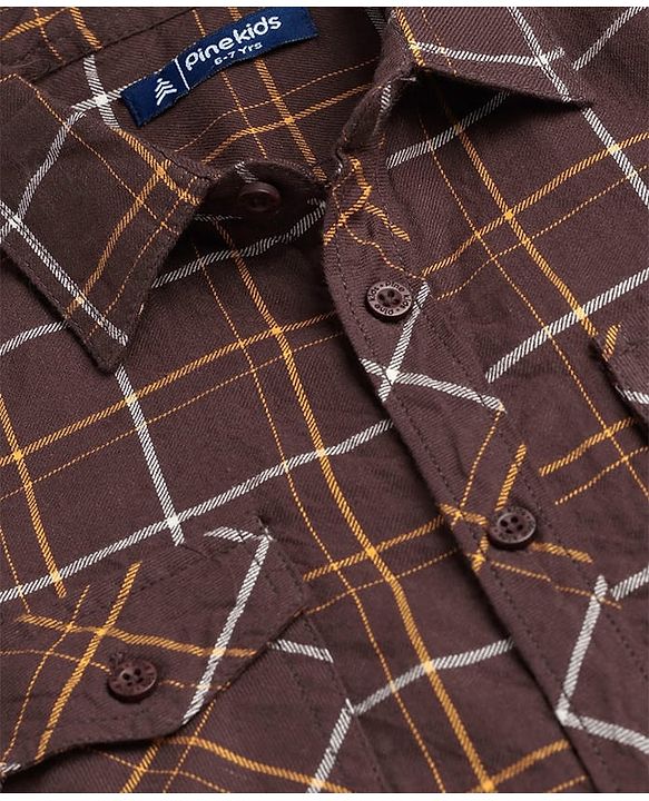 Pine Kids Cotton Woven Full Sleeves Checks Shirt- Multicolor