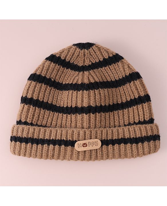 Babyhug Cable Knitted Woollen Cap Brown