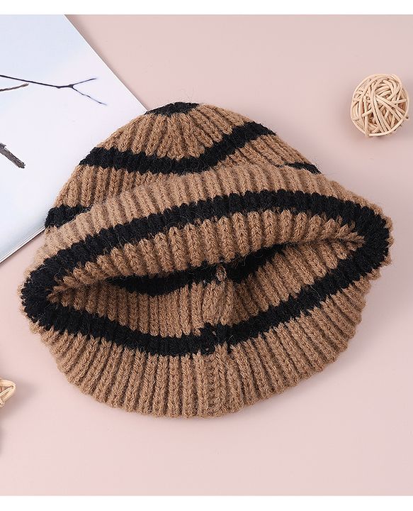 Babyhug Cable Knitted Woollen Cap Brown