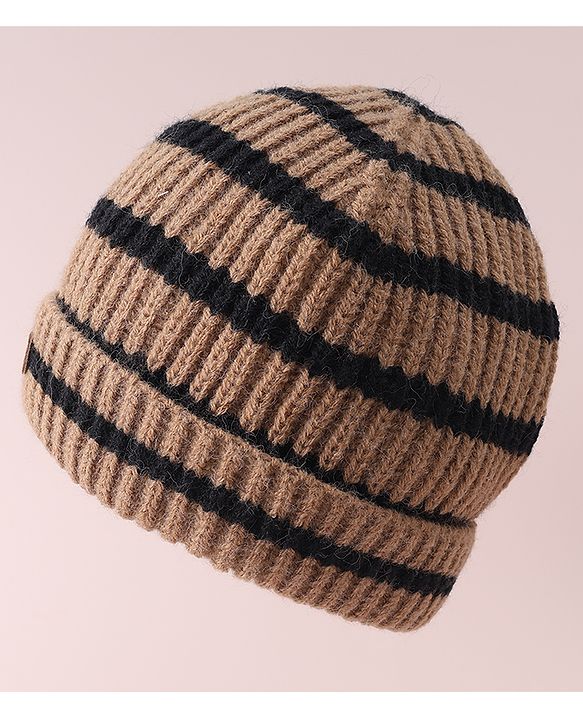 Babyhug Cable Knitted Woollen Cap Brown
